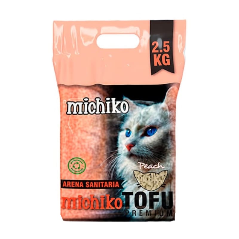 Imagen principal de Arena para Gatos Ecológica Michiko Tofu – Durazno 2.5kg