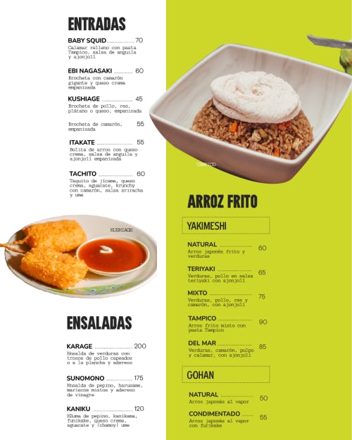Menú de Dojo Sushi, página 3