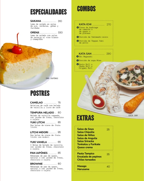 Menú de Dojo Sushi, página 4