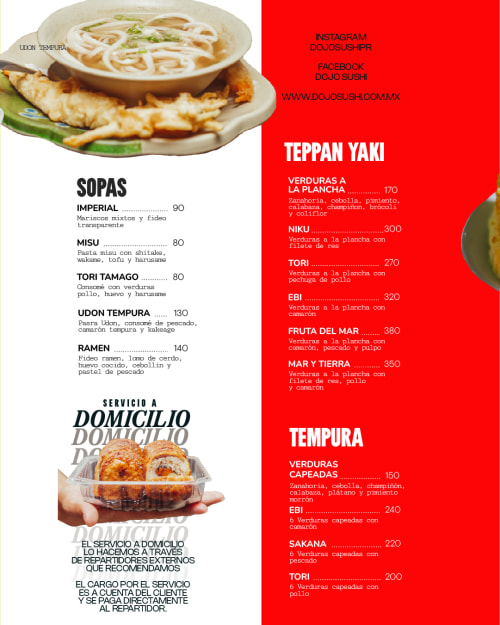 Menú de Dojo Sushi, página 7