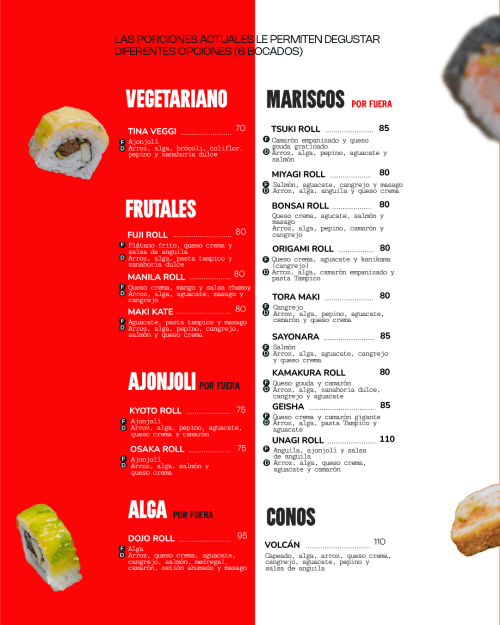 Menú de Dojo Sushi, página 5