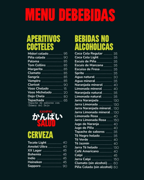 Menú de Dojo Sushi, página 2
