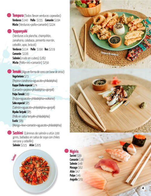 Menú de We Roll Poza Rica, página 7