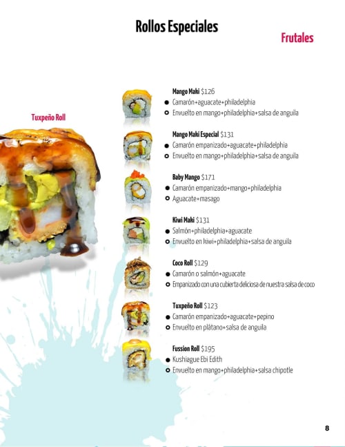 Menú de We Roll Poza Rica, página 9