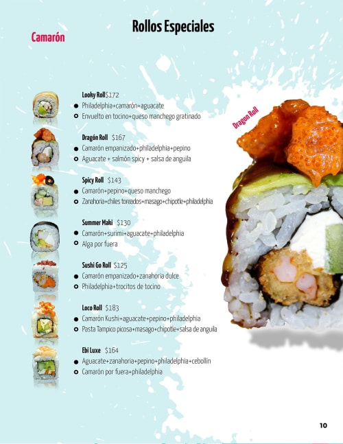 Menú de We Roll Poza Rica, página 13