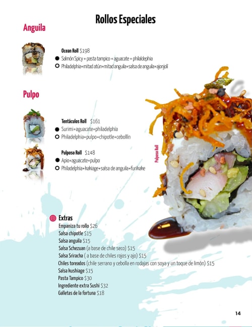 Menú de We Roll Poza Rica, página 16