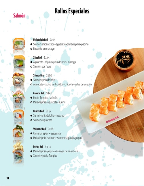 Menú de We Roll Poza Rica, página 11