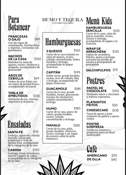 Menú de Humo & Tequila, página 2
