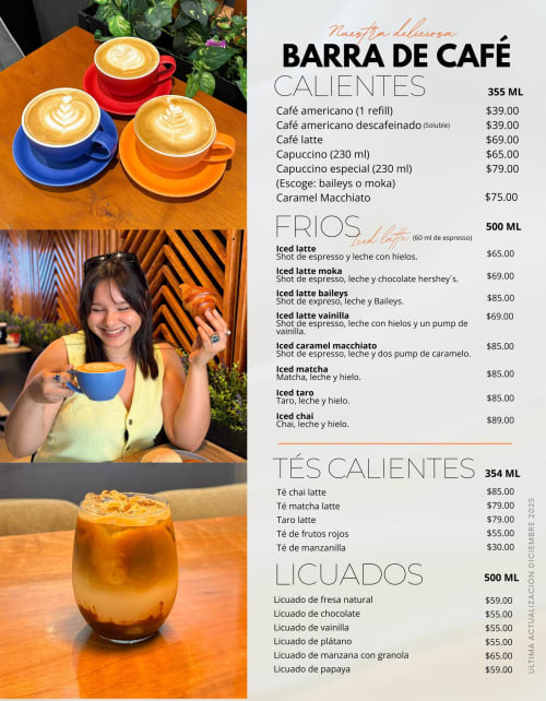 Menú de Cafeteria cero es tres, página 10