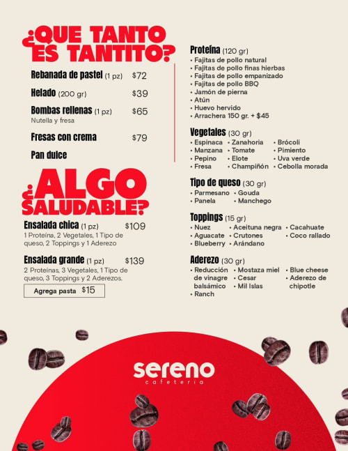 Menú de Sereno Cafetería, página 5