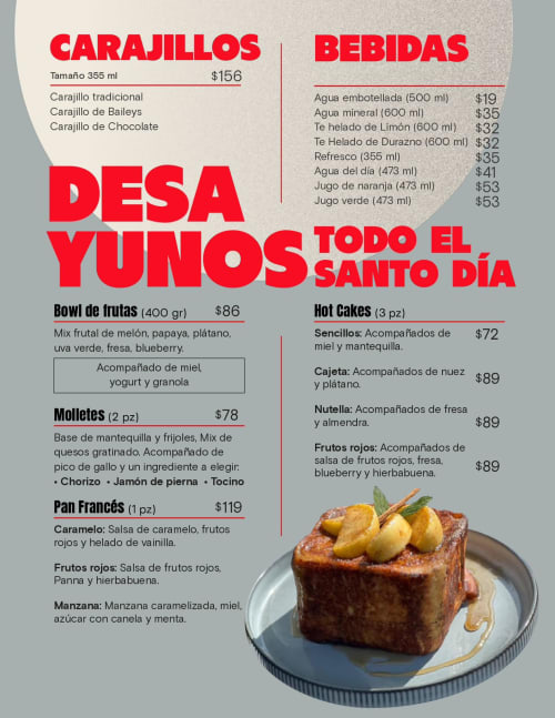 Menú de Sereno Cafetería, página 9