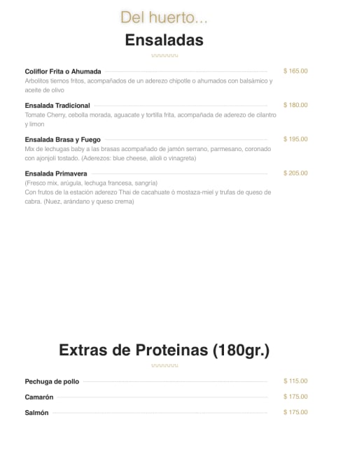 Menú de La Tradicional brasa y fuego, página 3
