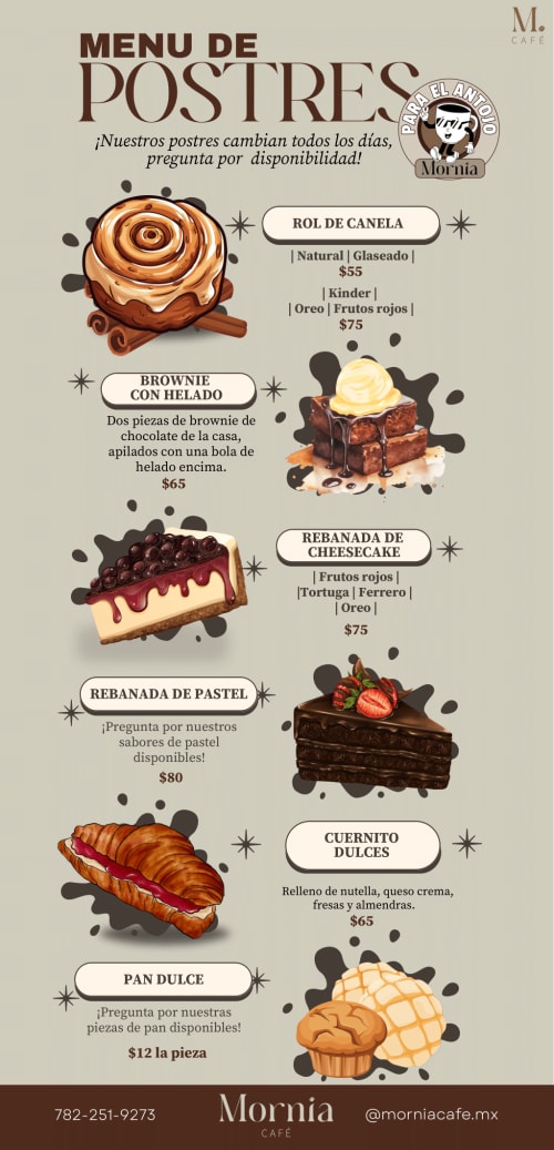 Menú de Mornia Café, página 8