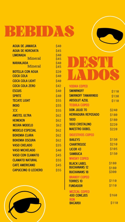 Menú de Tacos Enrique, página 3