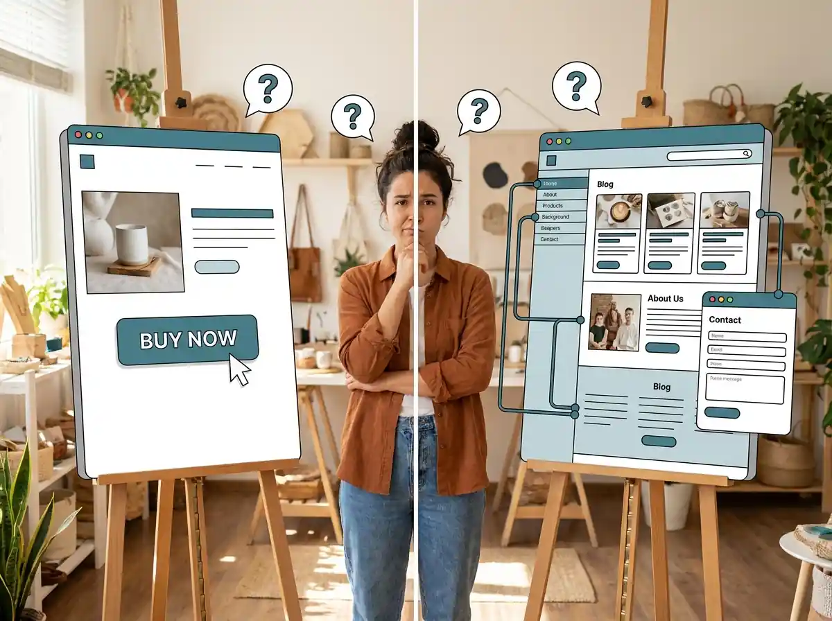 perbandingan landing page dan website