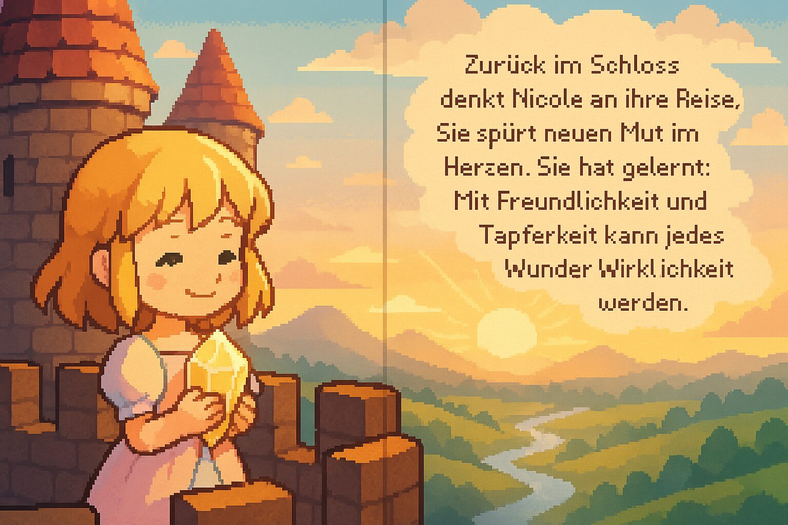 personalisiertes kinderbuch pixel art stil