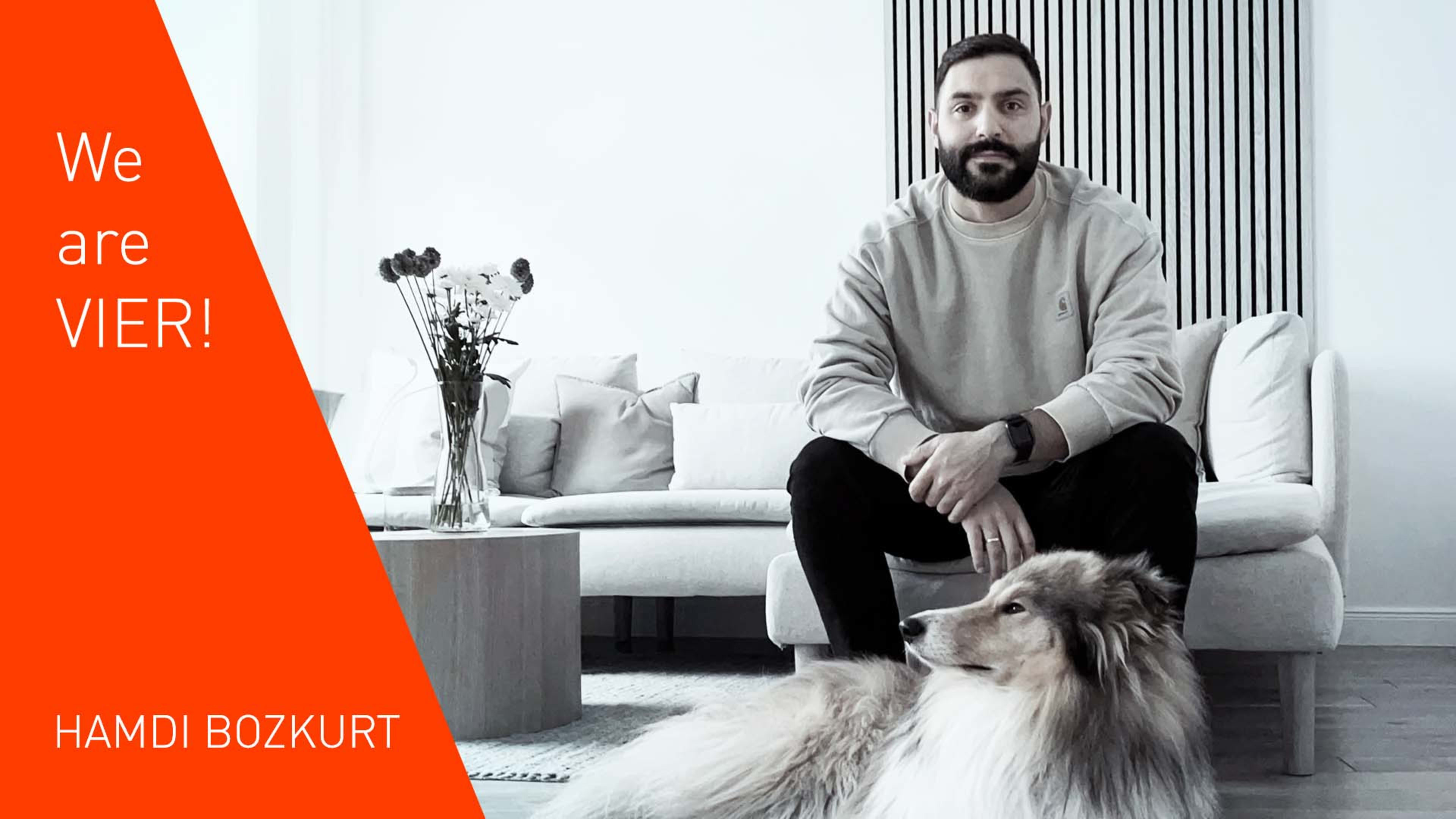 Hamdi Bozkurt, VIER Customer Success Manager, with his dog.