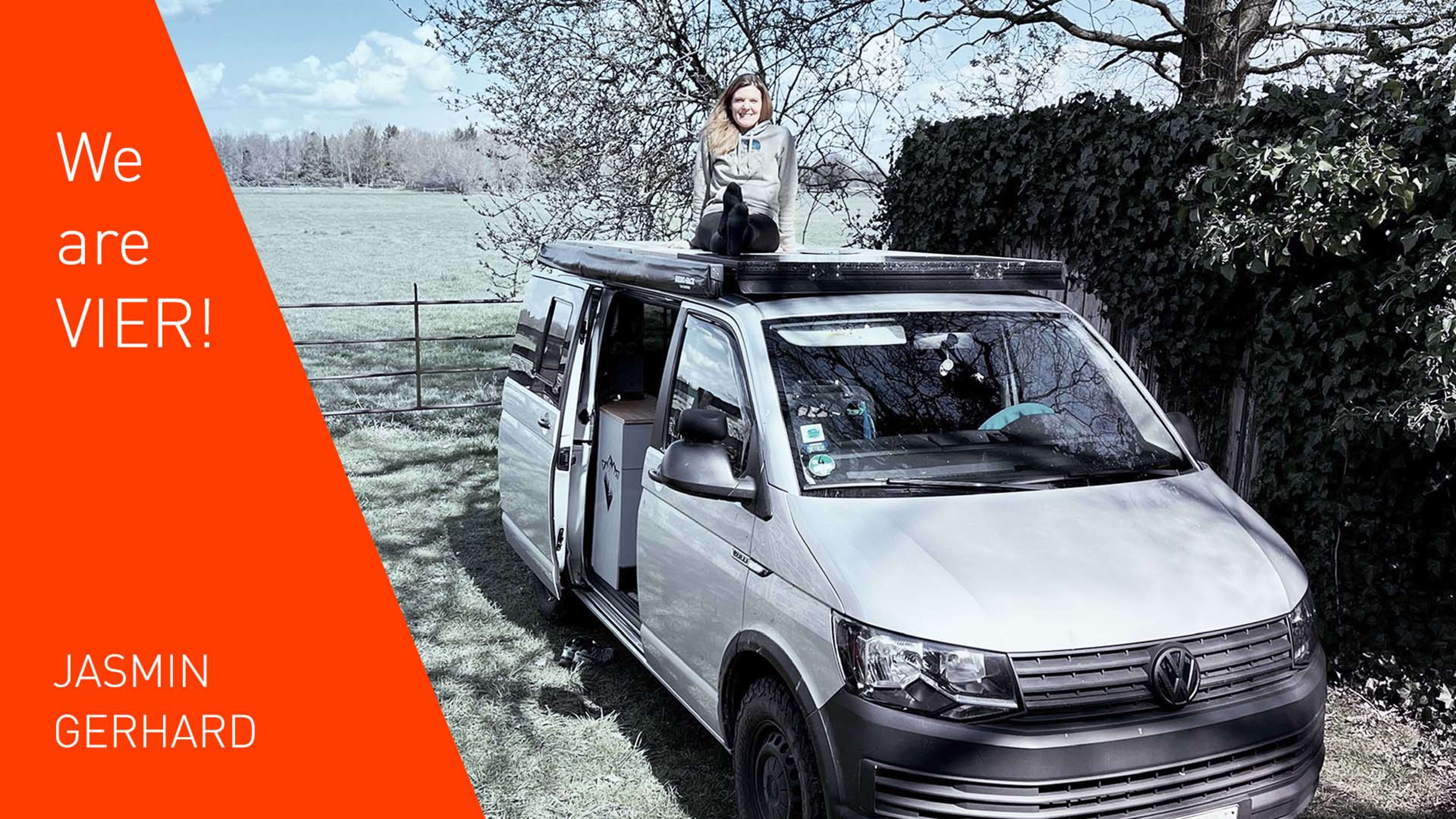 Jasmin Gerhard, Social Media Specialst, on her VW van