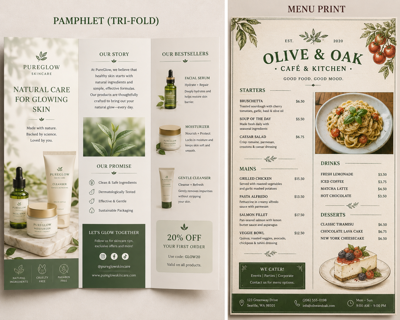 Pamphlet & Menu Print