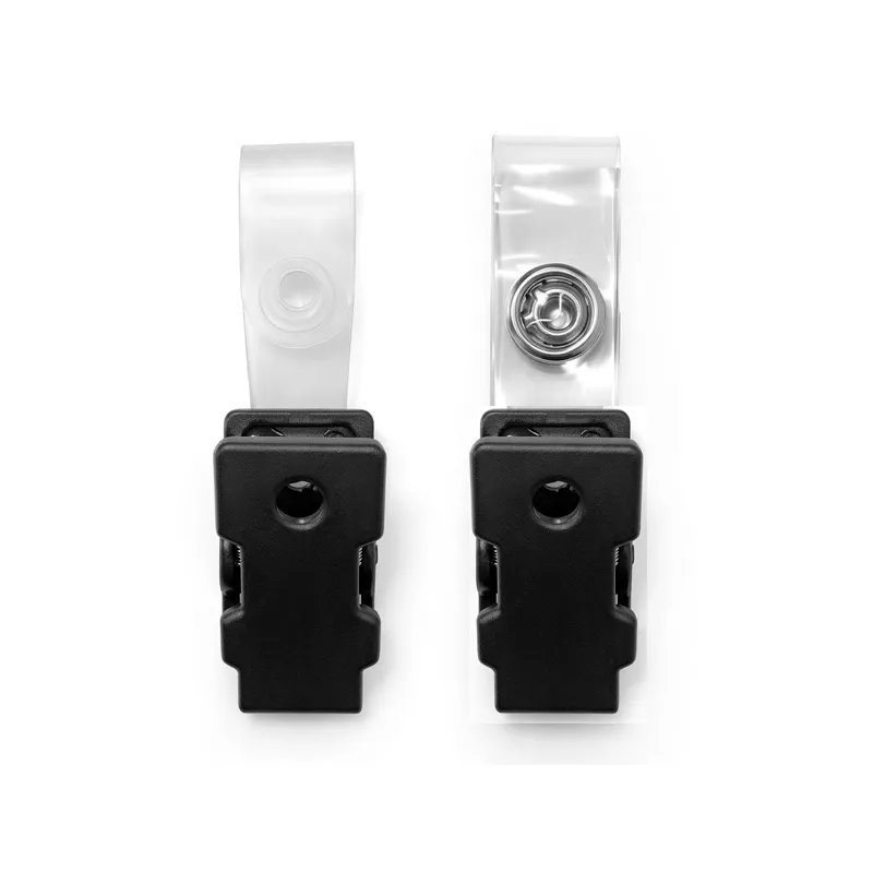 CLIP PLASTICO CON BROCHE PARA PORTA CREDENCIAL NEGRO HAND — Hand