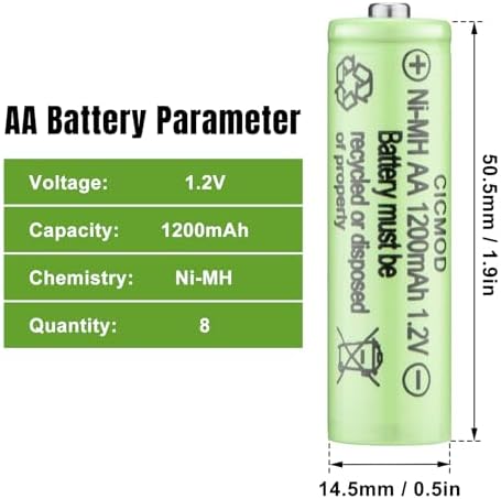 Vue 2 de Cicmod Piles Rechargeables Nimh