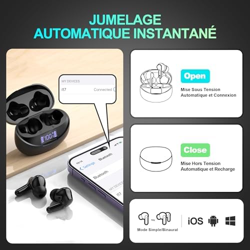 Vue 4 de Ecouteurs Bluetooth Sans Fil