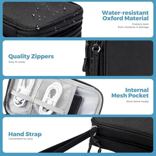 Vue 3 de Procase Sac Rangement Cable