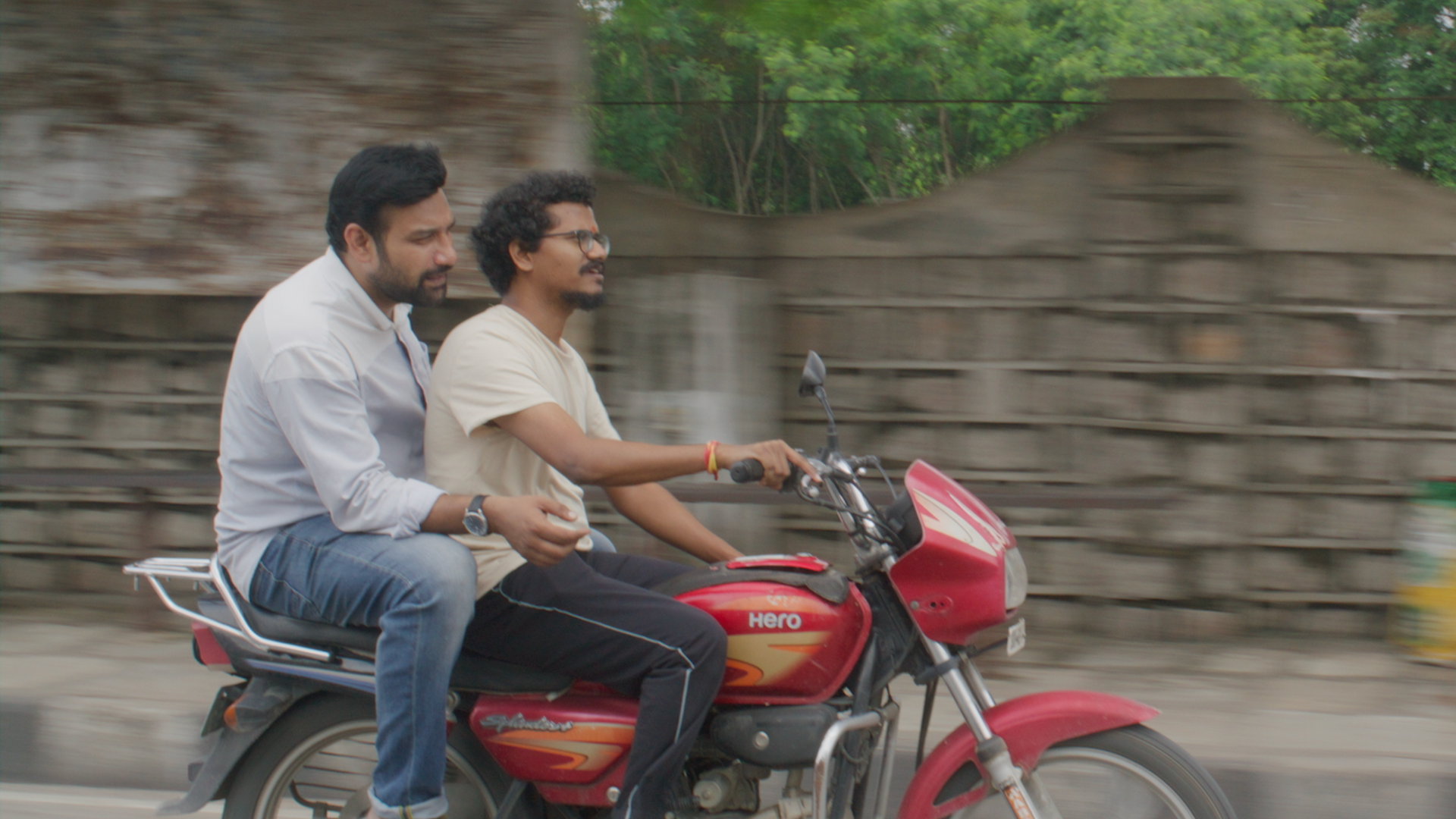 Kishan and Feroz on Bike