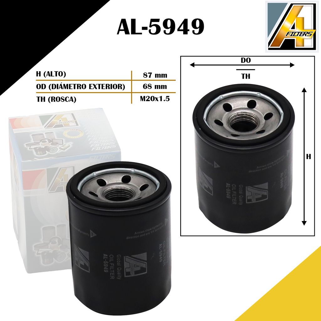 Filtro de Aceite - Fiat Palio, Fiat Siena, Fiat Uno, Mitsubishi L200 2023
