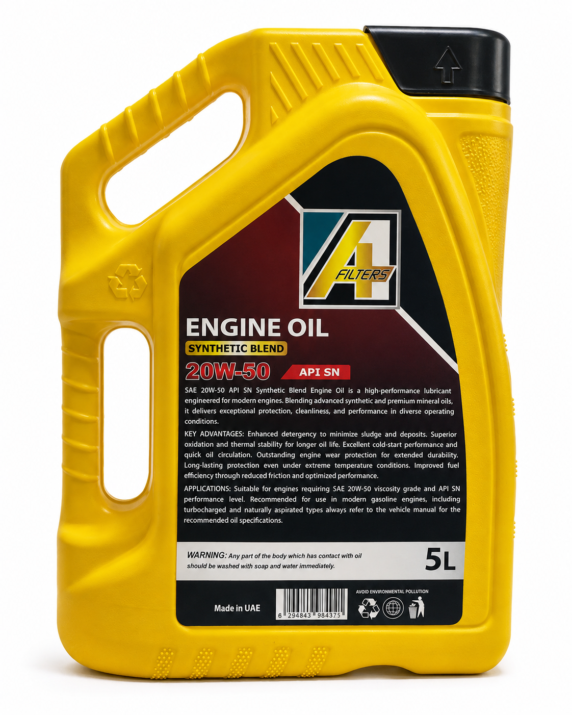 ACEITE API SN SAE 20W-50 5L SYNTHETIC BLEND - foto 3 de 3