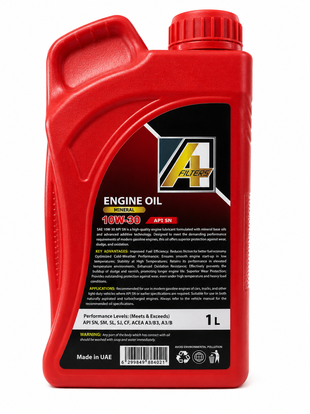 ACEITE API SN SAE 10W-30 1L MINERAL - foto 2 de 3