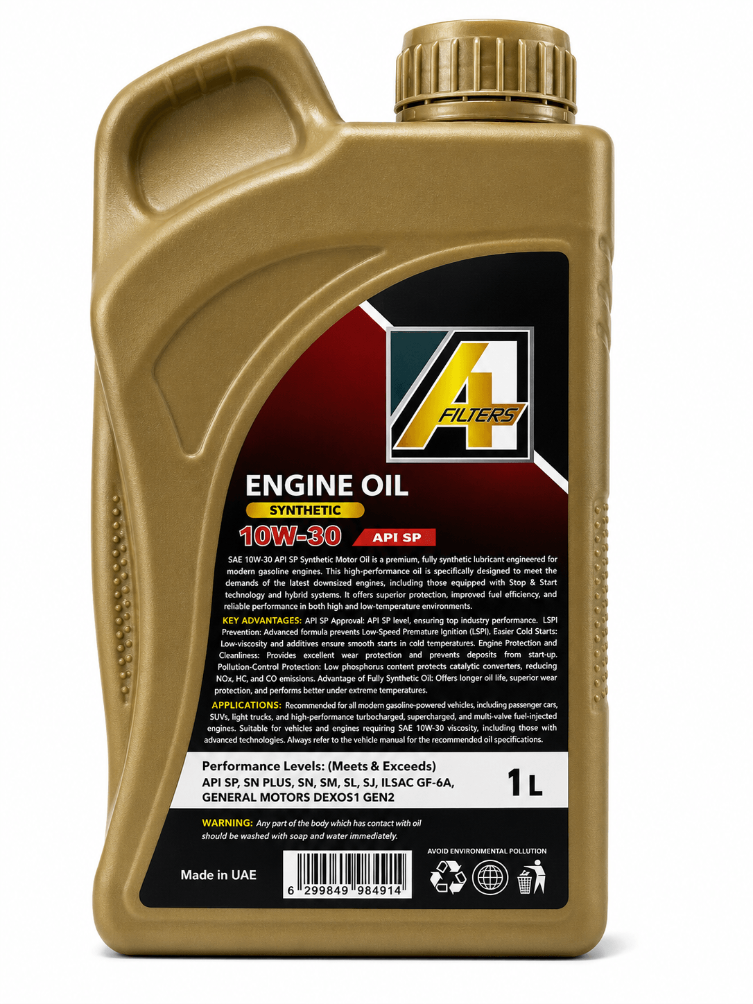 ACEITE API SN SAE 10W-40 1L SINTETICO - foto 2 de 3