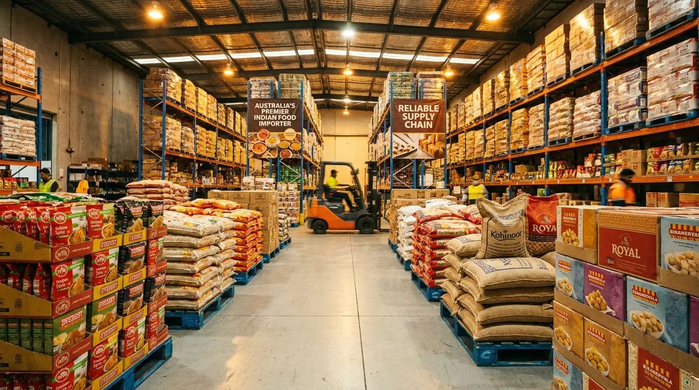 Indian food products arranged for wholesale distribution in Australia