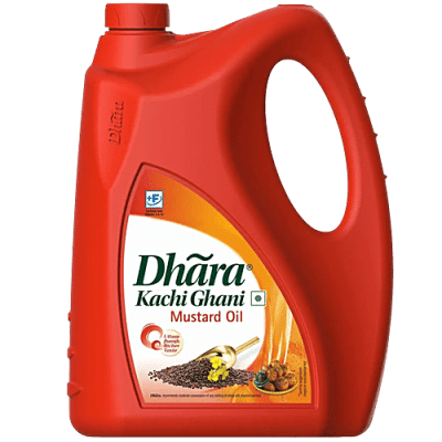 Dhara Kacchi Ghani Mustard Oil 5 Litre Jerry Can