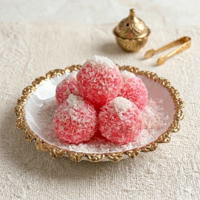 Coconut Petha Laddu Pink