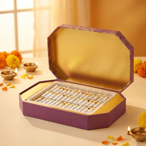 Royal Plum Kaju Pista Roll Box
