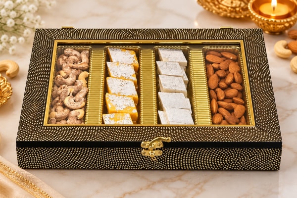 Royal Black Dry Fruit & Mithai Box