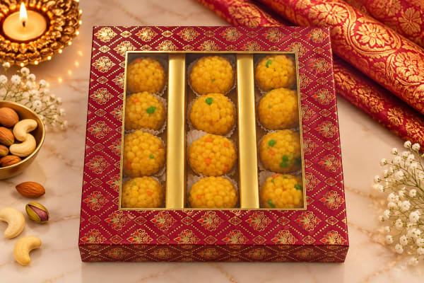 Crimson Boondi Ladoo Box
