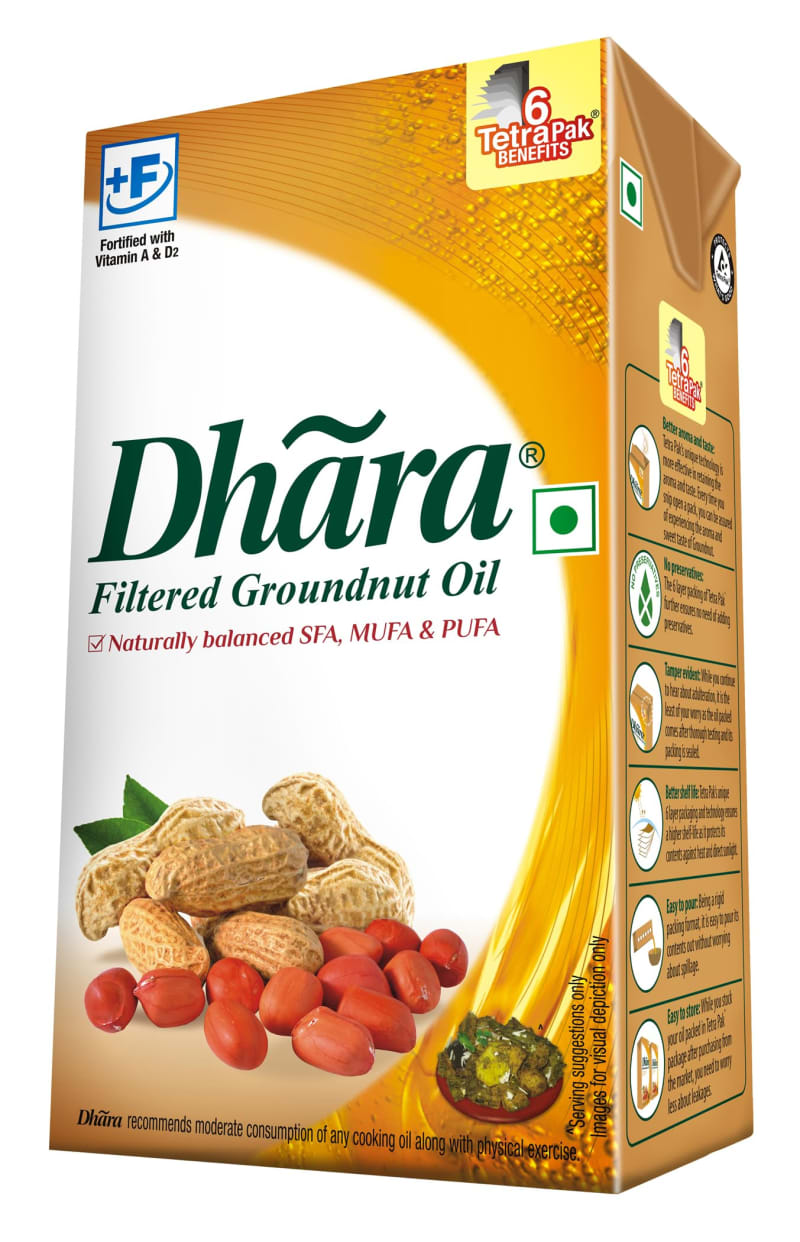 Dhara Filtered Groundnut Oil 1 Litre Tetra Pack