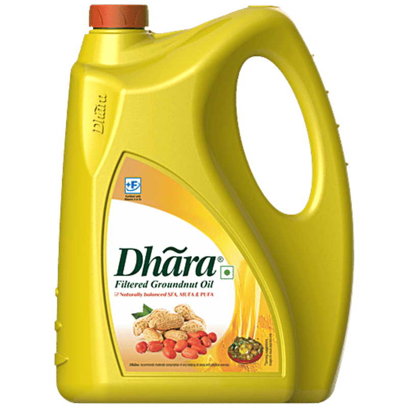 Dhara Filtered Groundnut Oil 5 Litre Jerry Can