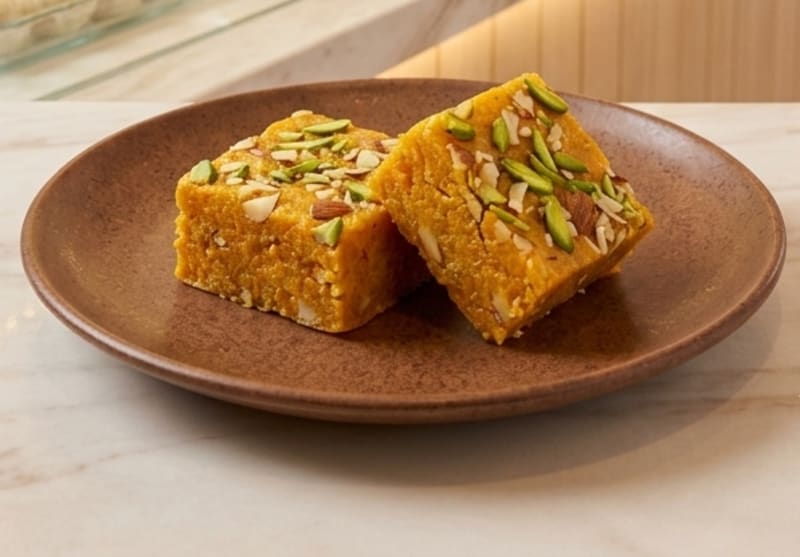 Coconut Kesar Burfi
