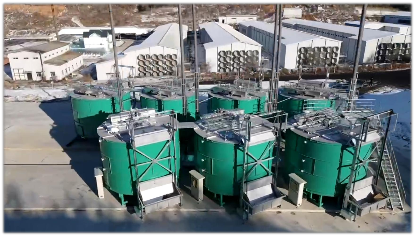 GX-SANYU aerobic fermentor installation at a large-scale commercial layer poultry farm