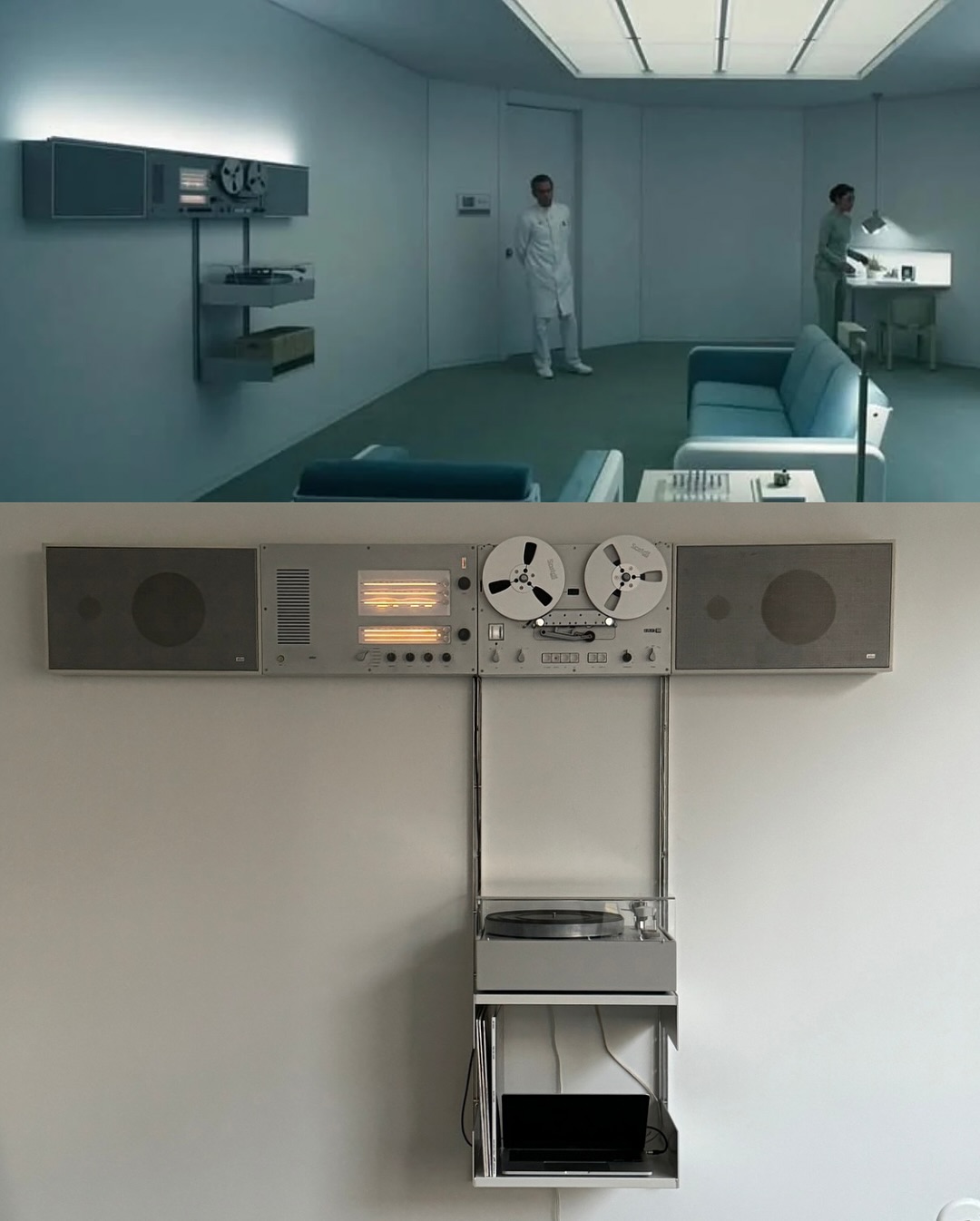 Basa x Severance featuring Braun Wandanlage wall stereo system designed and conceptualized in the 1960’s by industrial designer Dieter Rams. This unit is equip with TG60 tape recor