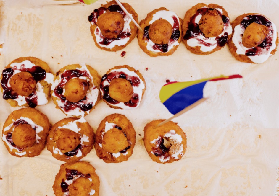 Traditional Romanian dessert, papanasi, Roumania