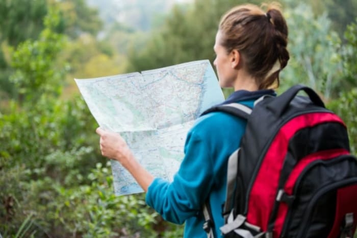 Woman looking at a map.JPG