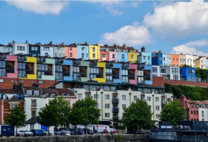 Colourful houses in Bristol