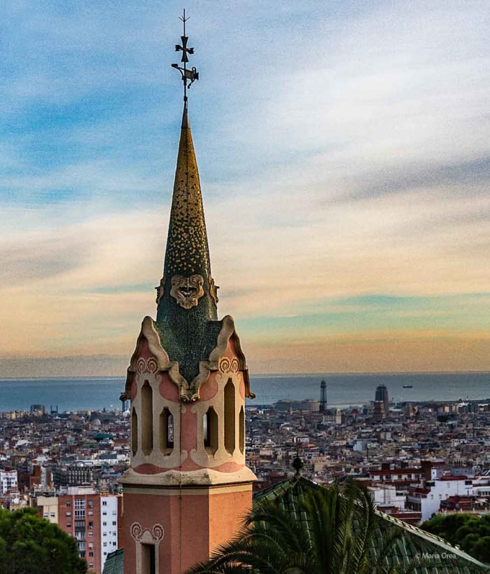 The tower of the Gaudi House Museum