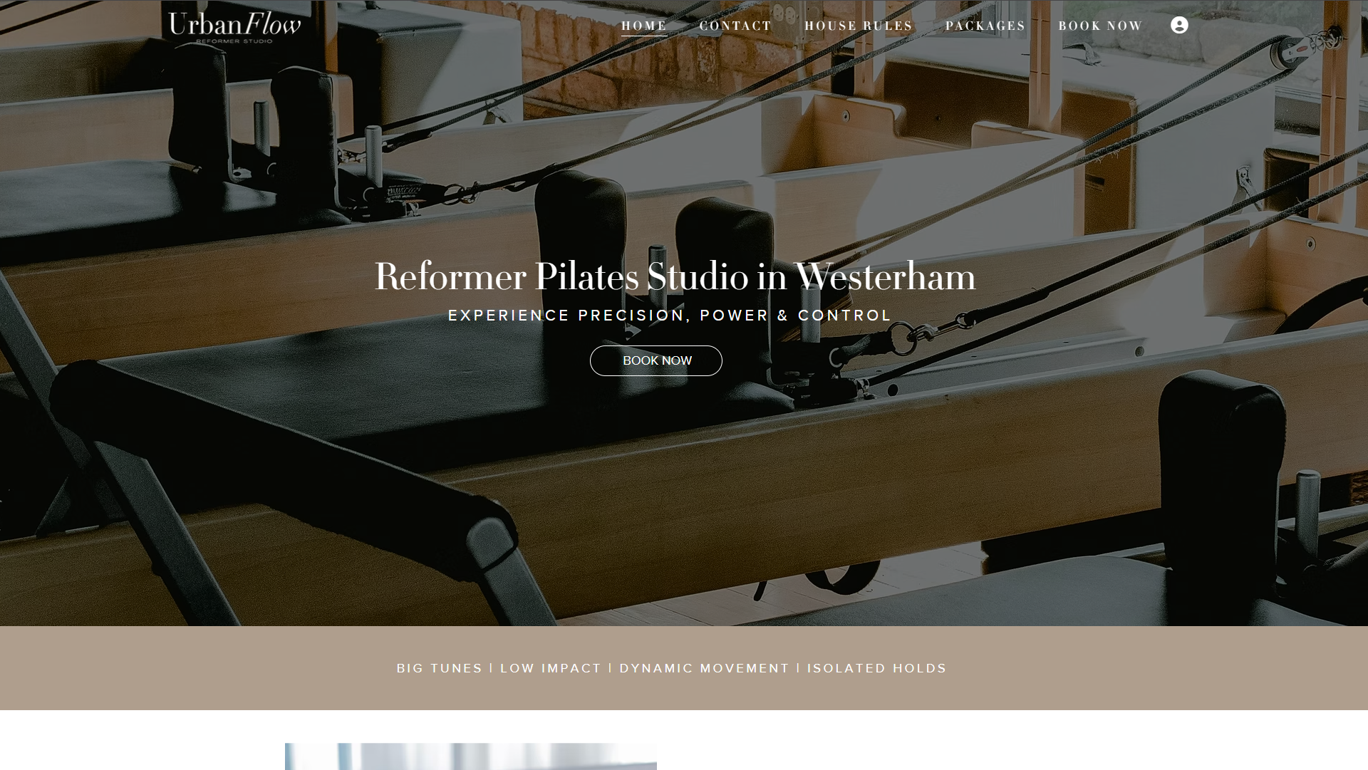 Screenshot of the landing page for Urban Flow