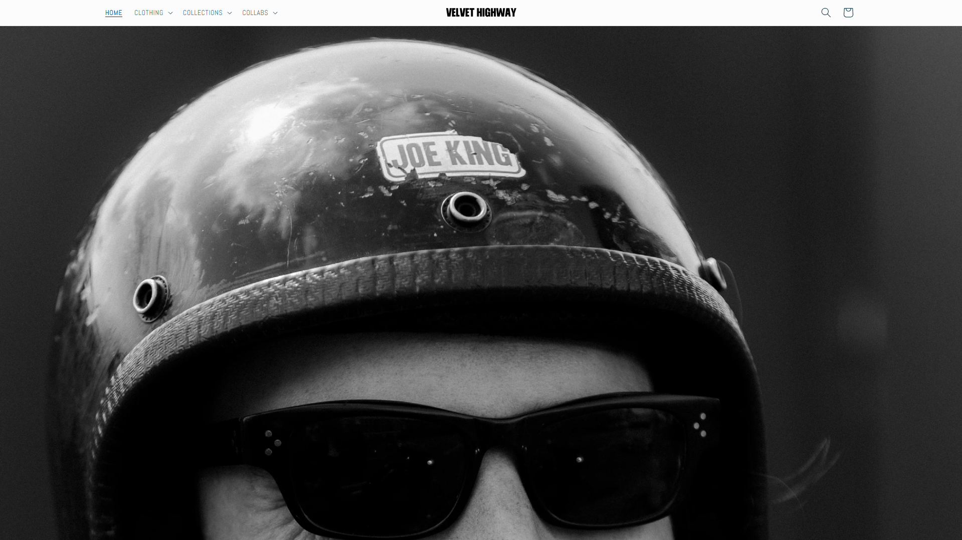 Screenshot of the landing page for Velvet Highway