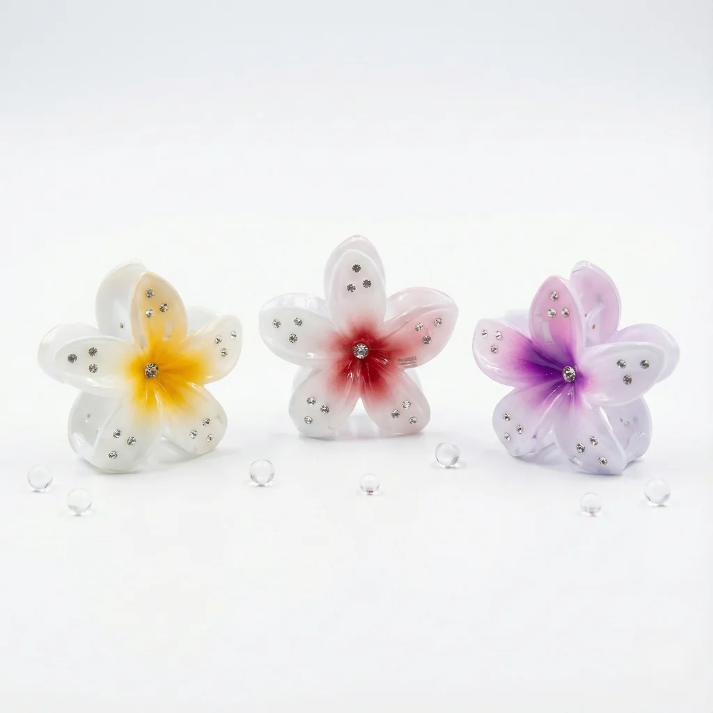 Caiman Flor Perlada con Cristales